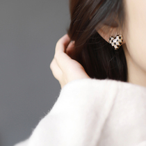 Enamel Chessboard Lattice Mosquito Incense Tray Ear Clip Temperament Ear nails No earrings Ear Accessories Superior Earrings Plaid Spring Summer New