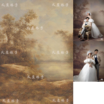Childrens oil painting autumn photography background Anti-hand-painted oil painting style background Wedding photo art photography background cloth