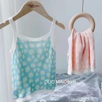 Girls  tops 2021 summer new vest childrens knitwear close-fitting thin sling children baby tide