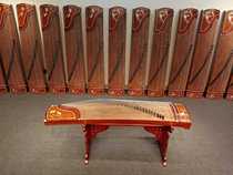 Inlaid with colored shell Luotian Guzheng 163 * wide 34 safflower pear wooden frame high-end gift