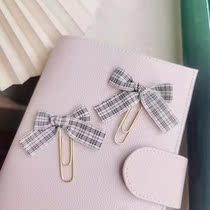 Glazed JK uniform style bow handmade bookmarks pin Handbook diy accessories INS European and American style decoration