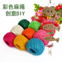 Kindergarten color hemp rope multi-strand color Red Yellow Blue Green decorative hemp rope DIY with hand-made natural dyed twine