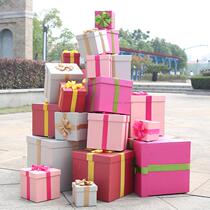 Christmas Decorations Gift Box Suit 4S Shops Celebrating Mall Festival Shop Window Background Heaps of Wedding Gift Boxes