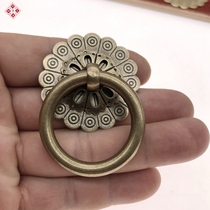 Copper handle Pure copper antique Chinese medicine cabinet drawer wardrobe door Full copper handle Classical furniture buckle hand copper accessories