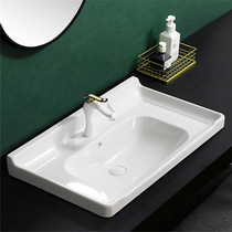 Suitable for Jiumu Bai Porcelain Kang semi-embedded Taichung basin Single basin integrated cabinet basin pool bathroom wash household wash face