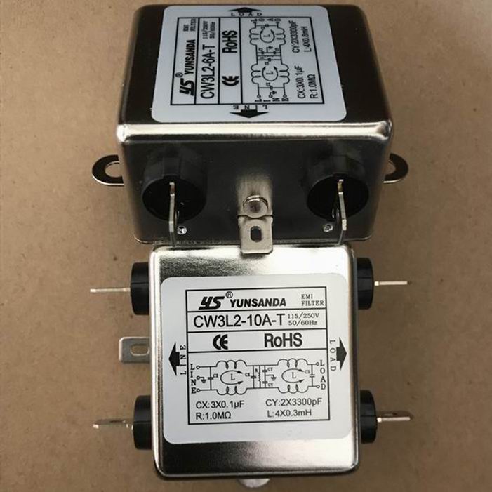 YUNSANDA power supply EMI filter AC filter CW3L2-10A 6A 3A-T bipolar insert