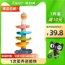 Manlong childrens track gliding roller ball tower boys and girls turn Music 1-3 years old baby puzzle set toy 1 set