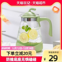 Lilac large capacity cool kettle 2L summer household heat-resistant glass teapot juice pot explosion-proof kettle cold kettle