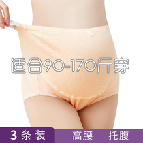 90-150 kg large size pregnant women pure cotton high waist underwear plus fat increase soft skin-friendly belly pants fat mm200 kg
