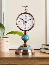 European-style clock clock living room ornaments clock simple desktop home creative fashion bedroom Nordic station clock mute