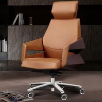 Modern minimalist casual office chair head leather boss chair comfortable long computer chair color-color design