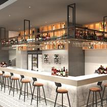 Bar storage rack Beverage shop wine bottle restaurant Wrought iron wine rack Wall-mounted wine cabinet word partition flower overhead