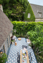 French retro small tiles 200 Nordic garden modern floor tiles Courtyard non-slip tiles Balcony flower floor tiles