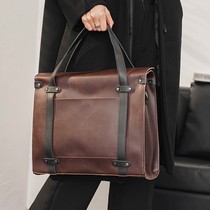 Large capacity retro business stereotype Hand bag Korean mens casual fashion shoulder bag shoulder bag trend backpack