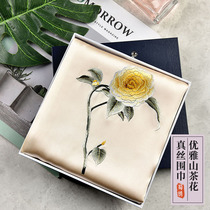 Chengdu featured Shu embroidered pure handmade embroidery mulberry silk lengthened silk scarf scarves with teacher mothers girlfriend gift