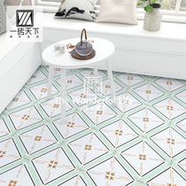 Nordic Matcha green vintage small tiles balcony bathroom kitchen floor tiles hipster garden tiles bathroom wall tiles