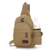 Chest Bag Men Canvas Single Shoulder Diagonal Satchel Casual Mens Chest Front Bag Outdoor Riding Sports Bag Brief Retro Tide Bag