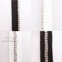 Diamond chain webbing single-row single-sided double-row middle diamond chain webbing clothing accessories clothing pants decorative belt accessories drill