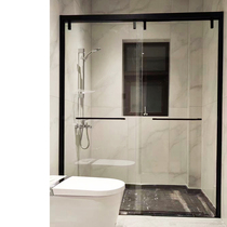 One-character extremely narrow barrier-free door shower bathroom bathroom dry and wet separation glass door household bath