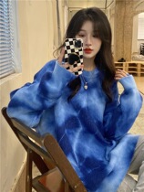 LIL cher tie-dyed sweater female Spring and Autumn New Korean loose casual wear lazy wind pullover knitted top
