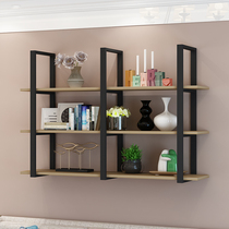 Wrought iron wall hanging shelf Bar table hanging bookshelf shelf Restaurant ceiling flower rack Hanger storage rack