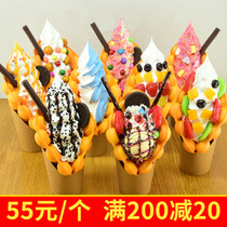 Egg waffle ice cream model simulation display display ice cream model egg waffle sample ice cream toy