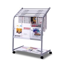 Deli 9302 standard newspaper stand Book and newspaper stand Newspaper stand Promotional material display stand Magazine stand pulley foot