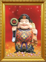 Buddhism Buddha and Bodhisattva Portrait Big Black Sky God of Wealth God Buddha Photo Paper Double-sided plastic seal can be equipped with photo frame crystal table