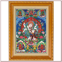 Tim Fuhui the God of Wealth White Six-Arm Maha Gala White Mahagala Buddha Bodhisattva Portrait Tangca Painting 3667