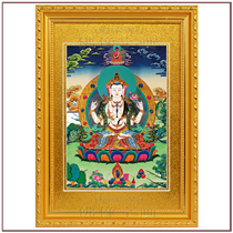 Tian Fuhui custom four-armed Guanyin portrait Guanyin Bodhisattva Buddha painting double-sided printed Thangka knot 75