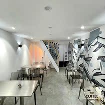 Modern cafe transparent backrest dining chair stainless steel iron metal dining table commercial minimalist dining table and chair combination