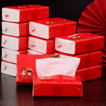 Xiku 40 packs of wedding paper wedding supplies paper wedding towel paper wedding wedding disposable red napkin