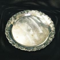 Xinxin European antique tableware Western beauty collection Sweden 1920 copper silver-plated grape relief side tray
