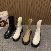 Soft leather Martin boots womens shoes British style boots 2021 New thick-soled short boots Joker comfortable small boots