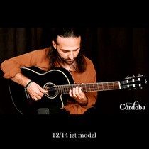 Córdoba Cordoba Fusion jet veneer flamenco face single missing corner electric box classical folk guitar