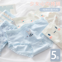 Girls  underwear Female pure cotton middle and large childrens cotton crotch girl student development period 12 summer thin breathable briefs