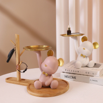 Violent bear key ornaments High-end luxury living room ornaments Entrance doorway entrance gateway relocation gift