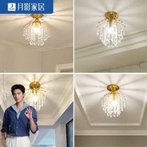 New moon Shadow lighting full copper European-style led ceiling lamp gangway light corridor light Light Extravagant Crystal Lights into the family Xuanguan Lights