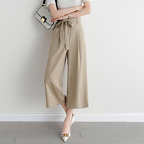 FENPERATE fashionable khaki casual pants summer 2021 new loose thin anti-wrinkle eight-point wide-leg pants