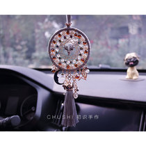 First knowledge of hand-made ins dreamcatcher car pendant Safe journey Handmade materials diy crystal tassel car hanging charm