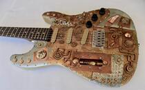 American Steampunk∞Hand-made retro Steampunk gear movement strumable instrument Electric guitar