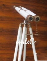 Stand㊣ India Charming White Tripod Floor Standing Copper Navy Binoculars Fun Collection