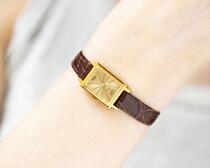 Lithuania Classic◇Vintage 60s Vintage Classic Rectangular Gold Plated Ladies Mechanical Watch