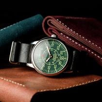 Ukrainian Aviator ◇ Ancient green dial five-pointed star Soviet pilot mechanical leather watch