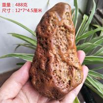 Jiangxi smooth natural yellow wax stone rough stone stone Gold Seal ornamental shape writing hand play hand stone b26