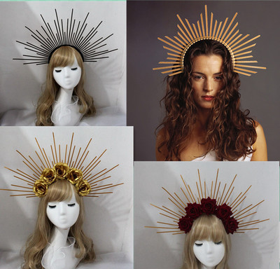 taobao agent Golden hair accessory, Lolita style, Gothic