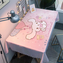 Cartoon cute big ears dog Gemini pudding dog waterproof anti-hot dormitory cover tablecloth desk coffee table tablecloth