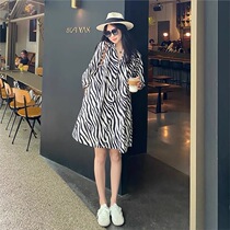 Pregnant Woman Skirt 2022 New Summer Striped Dress Spring Autumn Cash Spring Summer Clothing Fashion Net Red Shirt Dress Spring Dress