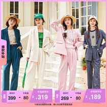 Oece Small Suit Suit 2022 Spring New Womens Clothing Casual Two Sets Professional West Coat Lady Spring Autumn
