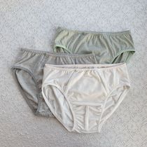 Mens and womens hemp long-staple cotton stitching silk antibacterial triangle couple underwear